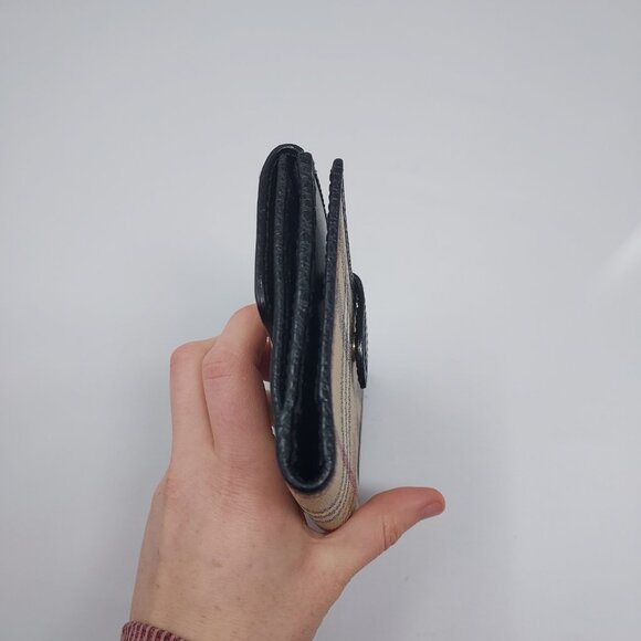 BURBERRY Haymarket Check Black Wallet - Picture 7 of 8